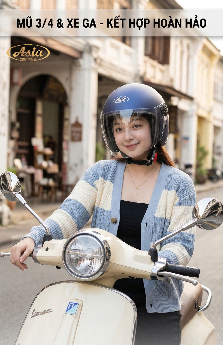 Mũ bảo hiểm 3/4 đầu phù hợp với xe gì? Chọn đúng để vừa đẹp vừa an toàn